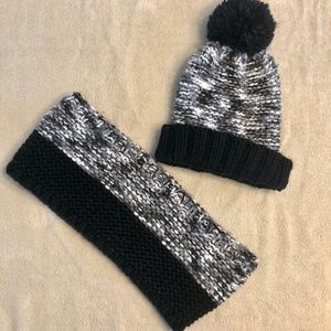 Children's Winter Knit Cuff Beanie with Scarf